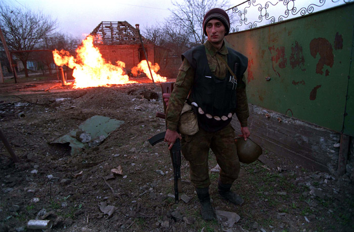 A Chechen fighter during the battle for Grozny, January 1995